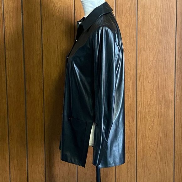 Theory Shirt Jacket in Faux Leather size M - Picture 5 of 10